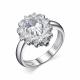 Серебряное кольцо АЛЬКОР 01-2291/00ГХ-00 с фианитом и горным хрусталём
