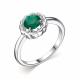 Серебряное кольцо АЛЬКОР 01-2306/00АГ-00 с фианитом и агатом