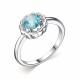 Серебряное кольцо АЛЬКОР 01-2306/00ТБ-00 с топазом и фианитом