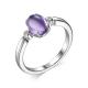 Серебряное кольцо АЛЬКОР 01-2307/00АМ-00 с фианитом и аметистом