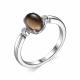 Серебряное кольцо АЛЬКОР 01-2307/00РТ-00 с фианитом и раухтопазом