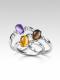 Серебряное кольцо АЛЬКОР 01-2307/00РТ-00 с фианитом и раухтопазом