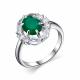 Серебряное кольцо АЛЬКОР 01-2320/00АГ-00 с фианитом и агатом