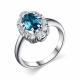Серебряное кольцо АЛЬКОР 01-2322/0НСЛ-00 с фианитом и Лондон топазом