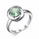 Серебряное кольцо АЛЬКОР 01-2378/000П-00 с фианитом и празиолитом
