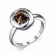 Серебряное кольцо АЛЬКОР 01-2378/00РТ-00 с фианитом и раухтопазом