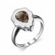 Серебряное кольцо АЛЬКОР 01-2384/00РТ-00 с раухтопазом