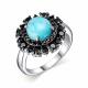 Серебряное кольцо АЛЬКОР 01-2405/00БР-00 с бирюзой и шпинелью