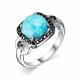 Серебряное кольцо АЛЬКОР 01-2406/00БР-00 с бирюзой и шпинелью
