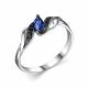Серебряное кольцо АЛЬКОР 01-2440/0ГТС-17 с гидротермальным сапфиром и шпинелью
