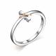 Серебряное кольцо Алькор с золотой накладкой и бриллиантом 01-2495/000Б-00