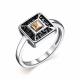 Серебряное кольцо Алькор с золотой накладкой и бриллиантом 01-2521/000Б-17