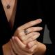 Серебряное кольцо Алькор с золотой накладкой и бриллиантом 01-2521/000Б-17