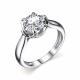 Серебряное кольцо АЛЬКОР 01-2535/00СВ-00 с Swarovski