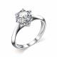 Серебряное кольцо АЛЬКОР 01-2536/00СВ-00 с Swarovski