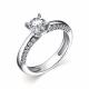Серебряное кольцо АЛЬКОР 01-2543/00СВ-00 с Swarovski