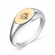 Серебряное кольцо Алькор с золотой накладкой и фианитом 01-2580/00СВ-18