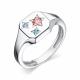 Серебряное кольцо АЛЬКОР 01-2582/СВ69-00 с Swarovski
