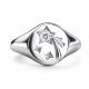 Серебряное кольцо АЛЬКОР 01-2605/00КЦ-00 с фианитом
