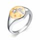 Серебряное кольцо Алькор с золотой накладкой и фианитом 01-2605/00СВ-18