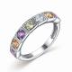 Серебряное кольцо АЛЬКОР 01-2713/0М88-00 с топазом, аметистом, хризолитом, цитрином и родолитом