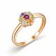 Серебряное кольцо АЛЬКОР 01-2720/0М88-06 с топазом, аметистом, хризолитом и цитрином