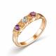 Серебряное кольцо АЛЬКОР 01-2727/0М91-06 с топазом и аметистом