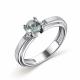 Серебряное кольцо АЛЬКОР 01-2764/0БРП-00 с бриллиантом и ювелирным кристаллом