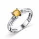 Серебряное кольцо АЛЬКОР 01-2764/БРЦТ-00 с бриллиантом и цитрином