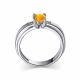 Серебряное кольцо АЛЬКОР 01-2764/БРЦТ-00 с бриллиантом и цитрином