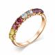 Серебряное кольцо АЛЬКОР 01-2787/0М87-06 с топазом, аметистом, хризолитом и родолитом
