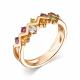 Серебряное кольцо АЛЬКОР 01-2788/0М88-06 с топазом, аметистом, хризолитом, цитрином, родолитом и миксом камней