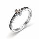 Серебряное кольцо АЛЬКОР с золотой накладкой и бриллиантом 01-2815/000Б-17