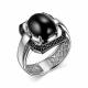 Серебряное кольцо АЛЬКОР 01-2845/00ОН-17 с ониксом