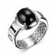 Серебряное кольцо АЛЬКОР 01-2847/00ОН-00 с ониксом