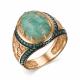 Серебряное кольцо АЛЬКОР 01-2849/0АМЗ-67 с фианитом и амазонитом