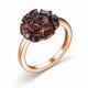 Серебряное кольцо АЛЬКОР 01-2852/00ГР-67 с гранатом