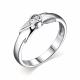 Серебряное кольцо АЛЬКОР 01-2876/000Б-00 с бриллиантом
