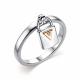 Серебряное кольцо АЛЬКОР с золотой накладкой и бриллиантом 01-2907/000Б-00