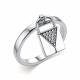 Серебряное кольцо АЛЬКОР 01-2912/00КЦ-00 с фианитом
