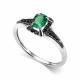 Серебряное кольцо АЛЬКОР 01-2920/000И-17 с изумрудом и шпинелью