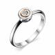Серебряное кольцо АЛЬКОР с золотой накладкой и бриллиантом 01-3012/000Б-00