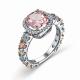 Серебряное кольцо АЛЬКОР 01-3121/0НСМ-00 с топазом, фианитом, миксом камней и морганитом