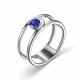 Серебряное кольцо АЛЬКОР 01-3146/0ГТС-00 с гидротермальным сапфиром