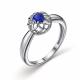 Серебряное кольцо АЛЬКОР 01-3149/0ГТС-00 с гидротермальным сапфиром
