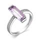 Серебряное кольцо АЛЬКОР 01-3233/0КСР-00 с фианитом и ювелирным кристаллом