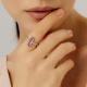 Серебряное кольцо АЛЬКОР 01-3233/0КСР-00 с фианитом и ювелирным кристаллом