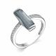 Серебряное кольцо АЛЬКОР 01-3233/0ЧБК-00 с фианитом и ювелирным кристаллом