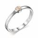 Серебряное кольцо АЛЬКОР с золотой накладкой и бриллиантом 01-3267/000Б-00