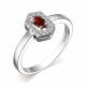 Серебряное кольцо АЛЬКОР 01-3305/00ГР-00 с фианитом и гранатом